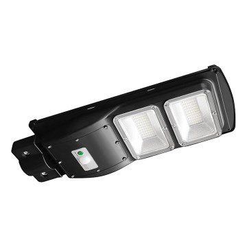Soldrevet LED gadelampe m. bevægelses- og skumringssensor dæmpbar LED/8W/3,2V 6000K IP65 9000 mAh sort + fjernbetjening