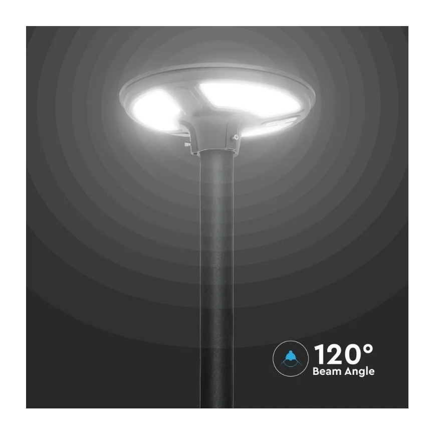 Soldrevet LED gadelampe med sensor LED/10W/3,2V 6500K IP65 25000 mAh + fjernbetjening