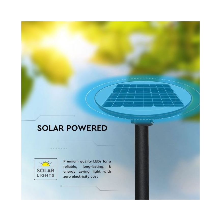 Soldrevet LED gadelampe med sensor LED/10W/3,2V IP65 4000K 15000 mAh + fjernbetjening
