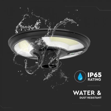 Soldrevet LED gadelampe med sensor LED/10W/3,2V IP65 4000K 15000 mAh + fjernbetjening