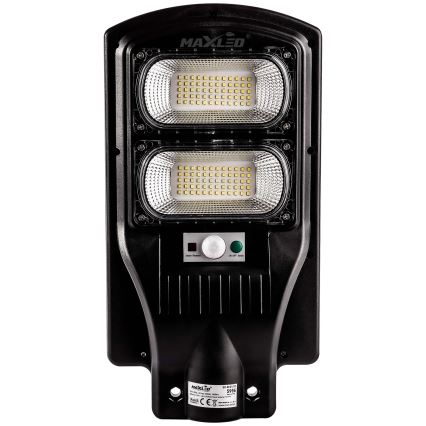 LED Soldrevet gadelampe m. sensor dæmpbar LED/120W/6V 6500K IP65 sort + fjernbetjening
