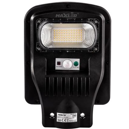 LED Soldrevet gadelampe m. sensor dæmpbar LED/150W/6V 6500K IP65 sort + fjernbetjening