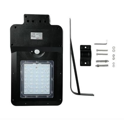 Soldrevet LED gadelampe med sensor LED/15W/7,4V 6000K IP65 10800 mAh
