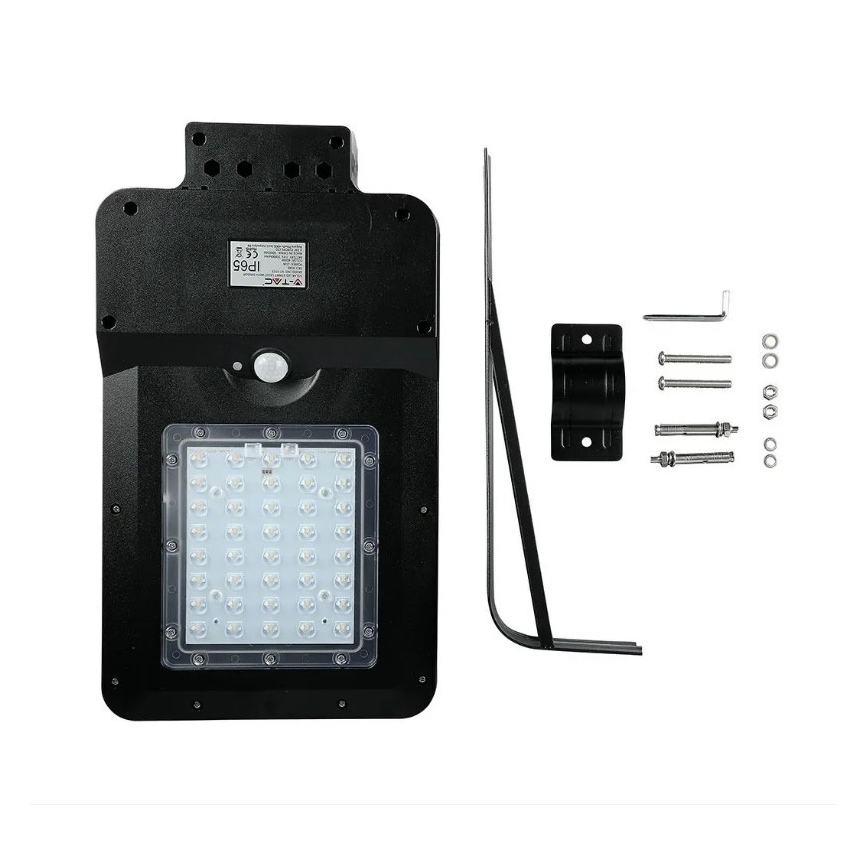 Soldrevet LED gadelampe med sensor LED/15W/7,4V 6000K IP65 10800 mAh