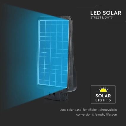 Soldrevet LED gadelampe med sensor LED/15W/7,4V 6000K IP65 10800 mAh