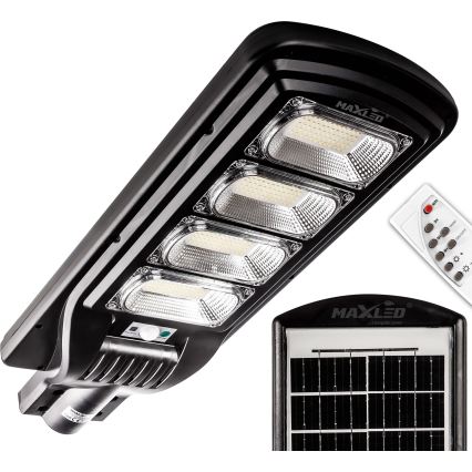 Soldrevet LED gadelampe m. sensor dæmpbar LED/240W/6V 11000 mAh 6500K IP65 sort + fjernbetjening