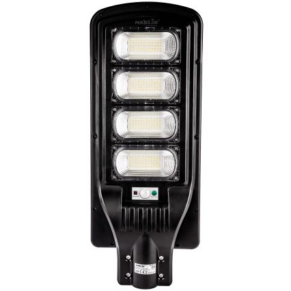 Soldrevet LED gadelampe m. sensor dæmpbar LED/240W/6V 11000 mAh 6500K IP65 sort + fjernbetjening