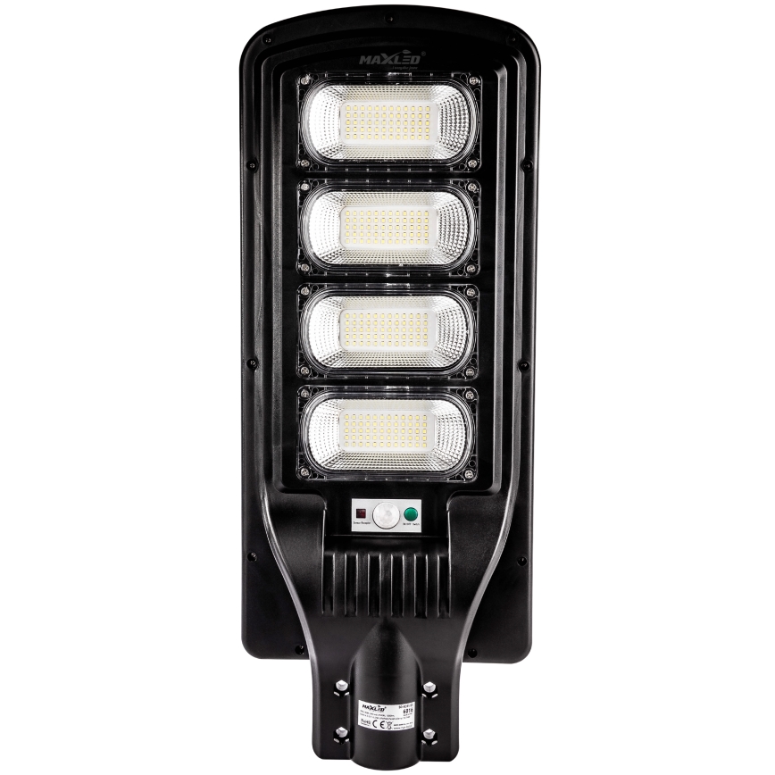 Soldrevet LED gadelampe m. sensor dæmpbar LED/240W/6V 11000 mAh 6500K IP65 sort + fjernbetjening