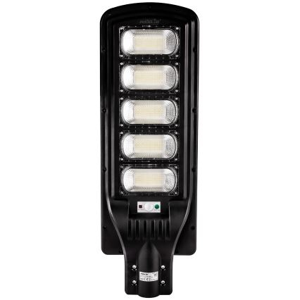LED Soldrevet gadelampe m. sensor dæmpbar LED/300W/6V 6500K IP65 sort + fjernbetjening
