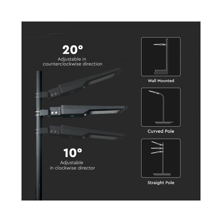 Soldrevet LED gadelampe med sensor LED/40W/9,6V IP65 6000K + fjernbetjening