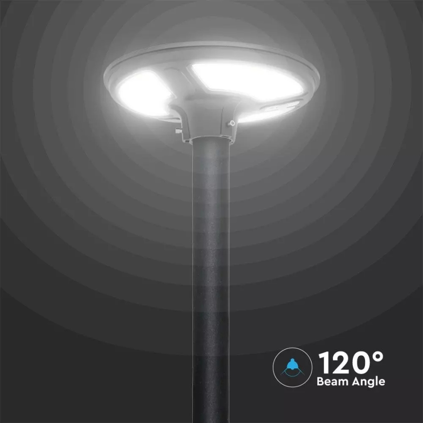 Soldrevet LED gadelampe med sensor LED/7,5W/3,2V IP65 4000K 15000 mAh + fjernbetjening