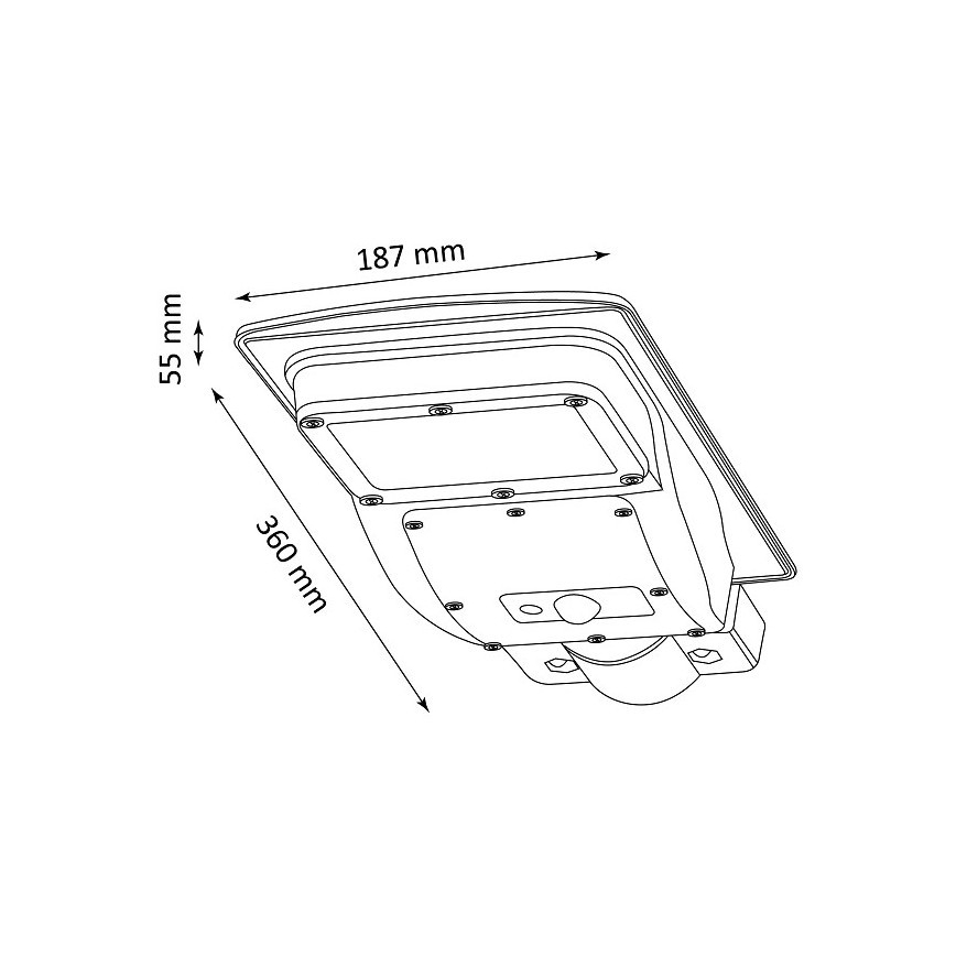 Soldrevet LED gadelampe med sensor STREET LED/3W/3,2V IP65 + fjernbetjening