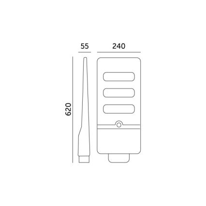 Soldrevet LED gadelampe m. bevægelses- og skumringssesnor dæmpbar URBI LED/8W/3,2V 6500K IP54 10000 mAh + fjernbetjening