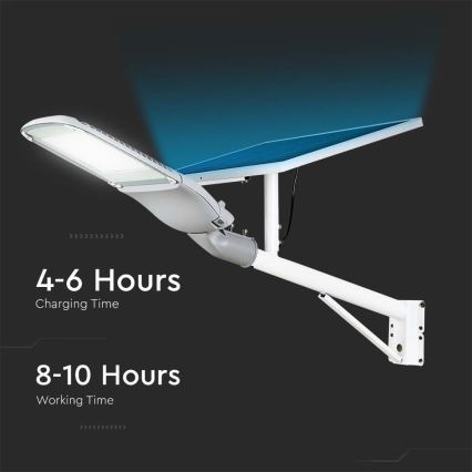 Soldrevet LED gadelampe dæmpbar SAMSUNG CHIP LED/50W/6,4V 4000K IP65 30000 mAh + fjernbetjening