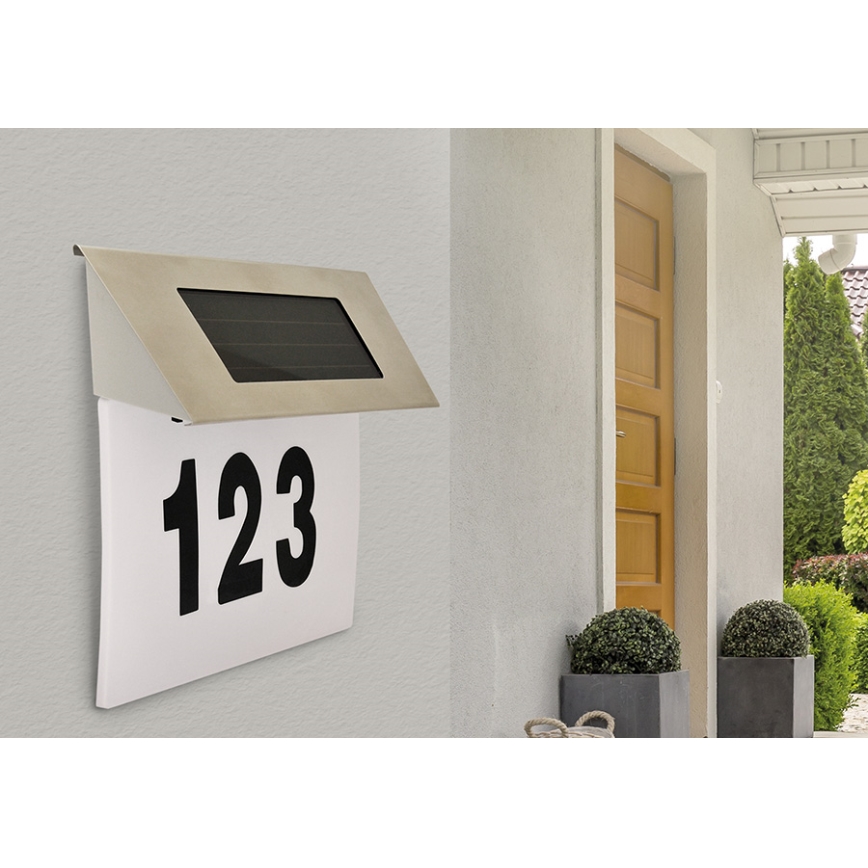Soldrevet LED husnummer LED/1,2V 200 mAh IP44