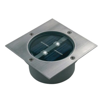 Soldrevet LED indkørselslampe med skumringssensor LED/0,12W/2xAAA IP67 rustfri firkantet