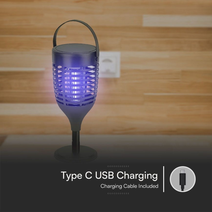 Soldrevet LED insektzapper 3-i-1 LED/1,3W/3,7V IP24 20 mm 2200 mAh