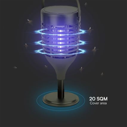 Soldrevet LED insektzapper 3-i-1 LED/1,3W/3,7V IP24 20 mm 2200 mAh