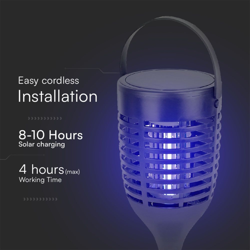 Soldrevet LED insektzapper 3-i-1 LED/1,3W/3,7V IP24 20 mm 2200 mAh