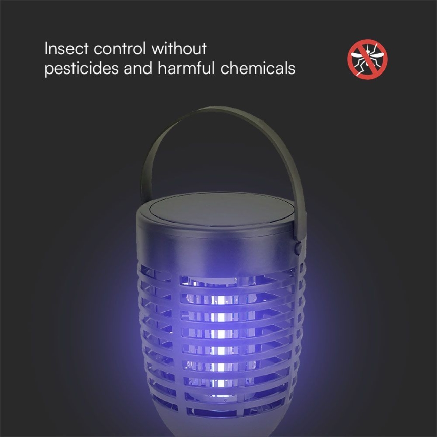 Soldrevet LED insektzapper 3-i-1 LED/1,3W/3,7V IP24 20 mm 2200 mAh