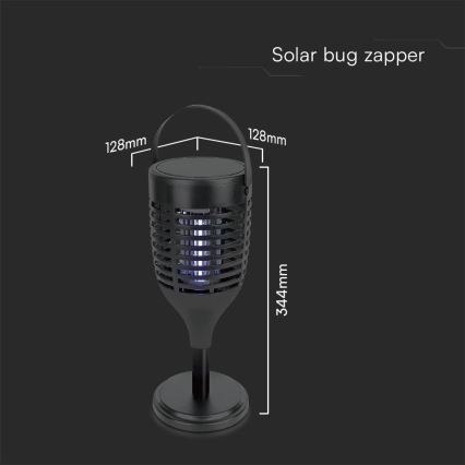 Soldrevet LED insektzapper 3-i-1 LED/1,3W/3,7V IP24 20 mm 2200 mAh