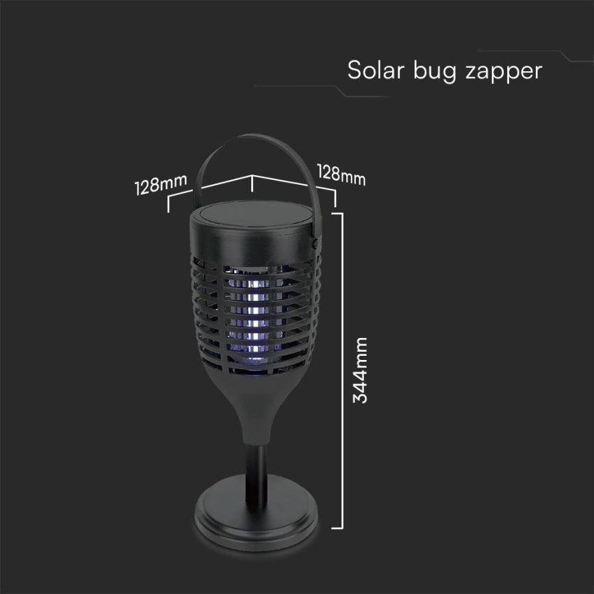 Soldrevet LED insektzapper 3-i-1 LED/1,3W/3,7V IP24 20 mm 2200 mAh