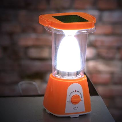 Soldrevet LED lampe m. powerbank-funktion dæmpbar og genopladelig LED/230V 710 skinnende 1600 mAh