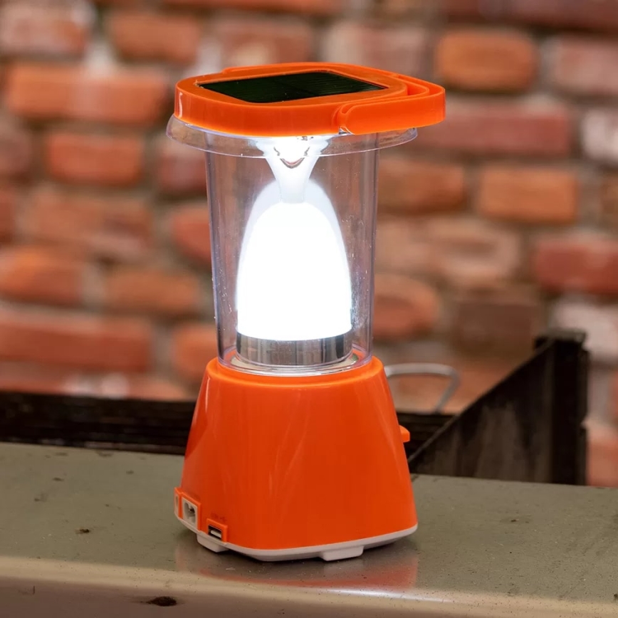 Soldrevet LED lampe m. powerbank-funktion dæmpbar og genopladelig LED/230V 710 skinnende 1600 mAh