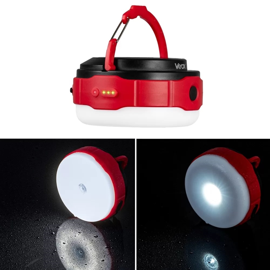 Soldrevet LED lommelygte m. powerbank-funktion dæmpbar og genopladelig LED/3W/5V 3000/4000/6500K IPX6 500 skinnende 2000 mAh