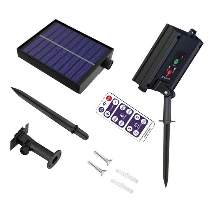 Soldrevet LED lyskæde 10xLED/0,5/4,5V 12 m 3000K IP44 + fjernbetjening