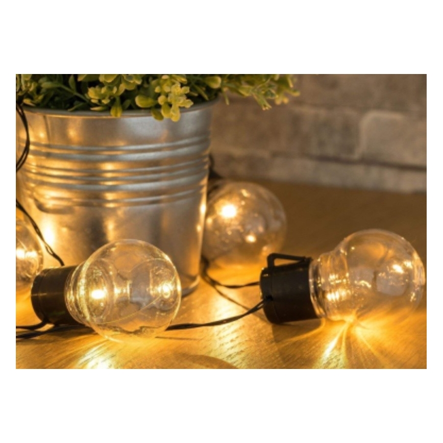 Soldrevet LED lyskæde 10xLED/1,2V 2 m 300 mAh IP44 varm hvid