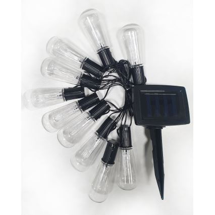 Soldrevet LED lyskæde 10xLED/1,2V 300 mAh 2,2 m IP44