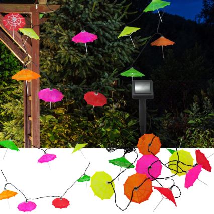 Soldrevet LED lyskæde 10xLED/1,2V 300 mAh 3,8 m IP44 paraplyer