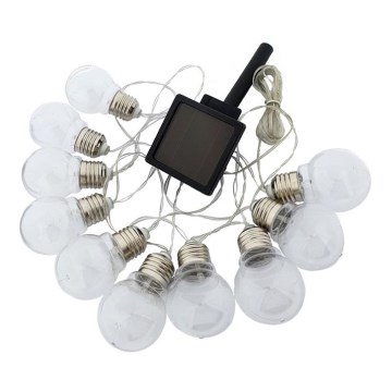 Soldrevet LED lyskæde 10xLED/2 m IP44 varm hvid