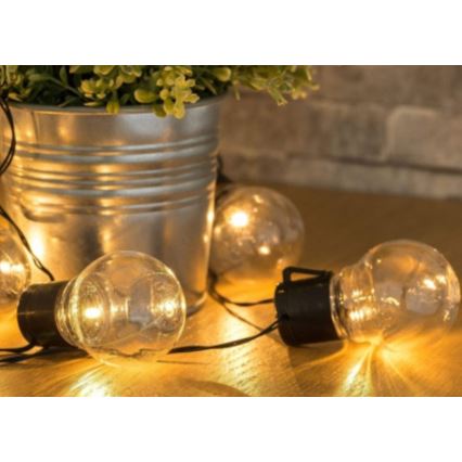 Soldrevet LED lyskæde 10xLED/2 m IP44 varm hvid