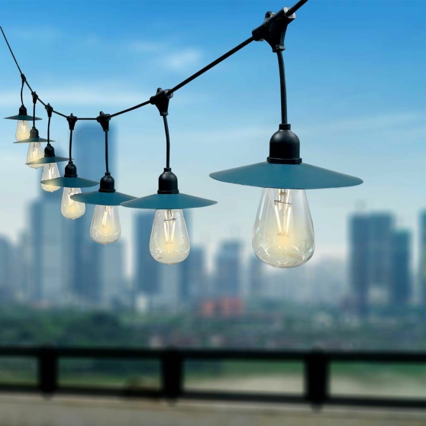 Soldrevet LED lyskæde 15xLED/0,2W/3,7V 15,6 m 3000K IP44