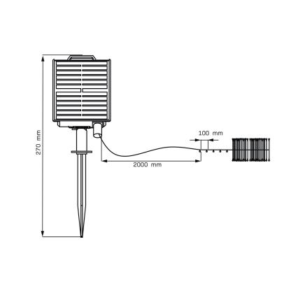 Soldrevet LED lyskæde LED/3,7V 1800 mAh 10 m IP44 + fjernbetjening