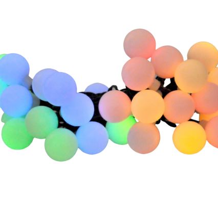 Soldrevet LED lyskæde m. RGB-farver PARTY 30xLED/1,2V 400 mAh 3,9 m IP44