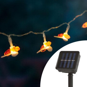Soldrevet LED lyskæde med sensor 20xLED 2,3 m IP44 varm hvid