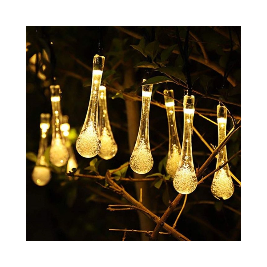 Soldrevet LED lyskæde med skumringssensor 20xLED/0,72W/1,2V 600 mAh 4,7 m IP44