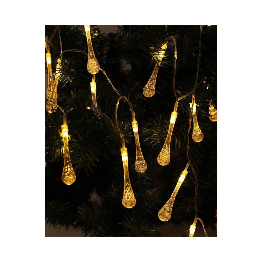 Soldrevet LED lyskæde med skumringssensor 20xLED/0,72W/1,2V 600 mAh 4,7 m IP44