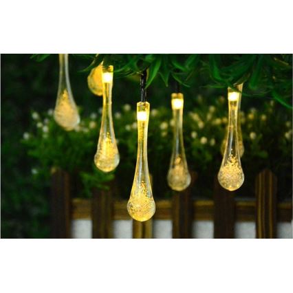 Soldrevet LED lyskæde med skumringssensor 20xLED/0,72W/1,2V 600 mAh 4,7 m IP44