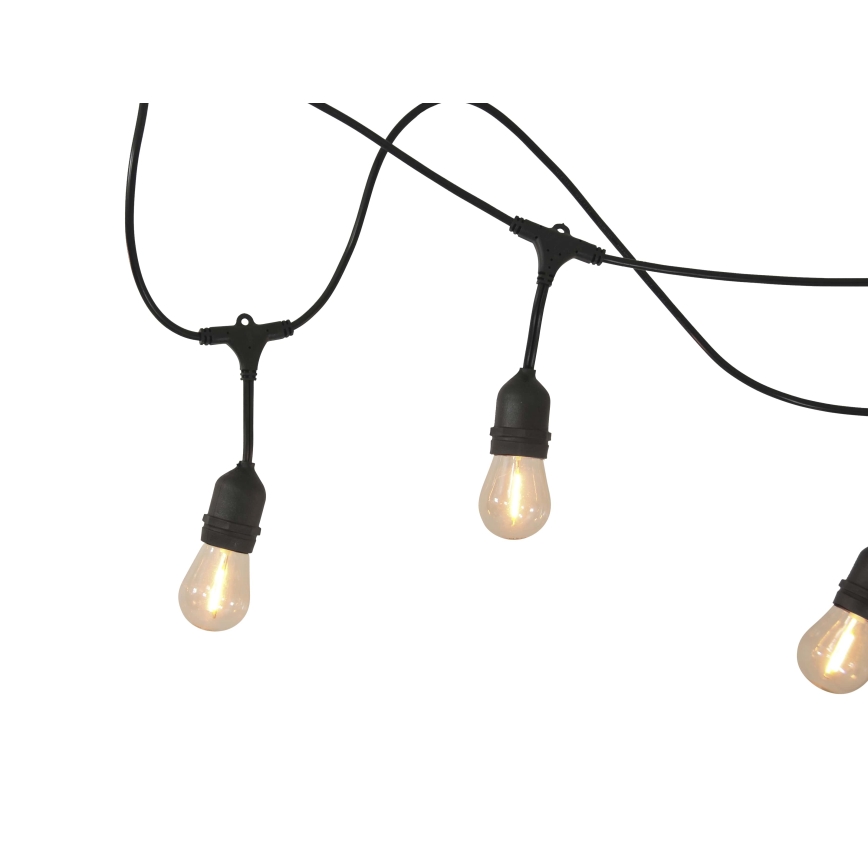 Soldrevet LED lyskæde dæmpbar PARTY 10xE27/3,7V 1800 mAh 10 m IP44 + fjernbetjening