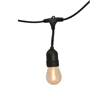 Soldrevet LED lyskæde dæmpbar PARTY 10xE27/3,7V 1800 mAh 10 m IP44 + fjernbetjening