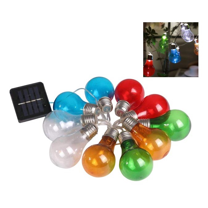 Soldrevet LED lyskæde PARTY 10xLED/1,2V 400 mAh IP44