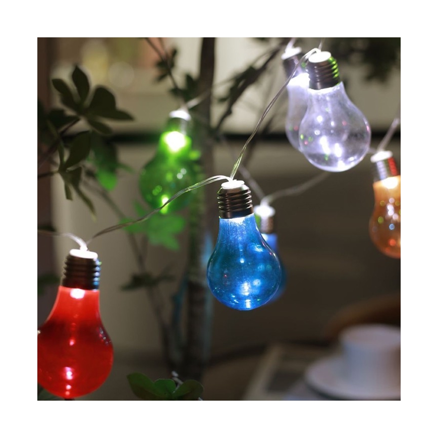 Soldrevet LED lyskæde PARTY 10xLED/1,2V 400 mAh IP44