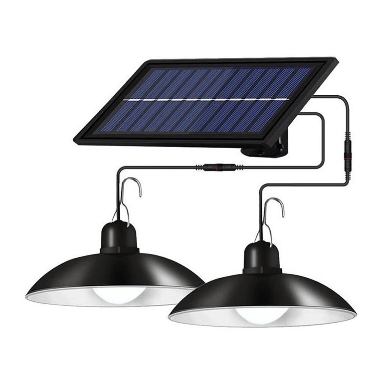 Soldrevet LED pendel dæmpbar 2xLED/1,8W/3,7V IP44 6500K 1200 mAh + fjernbetjening