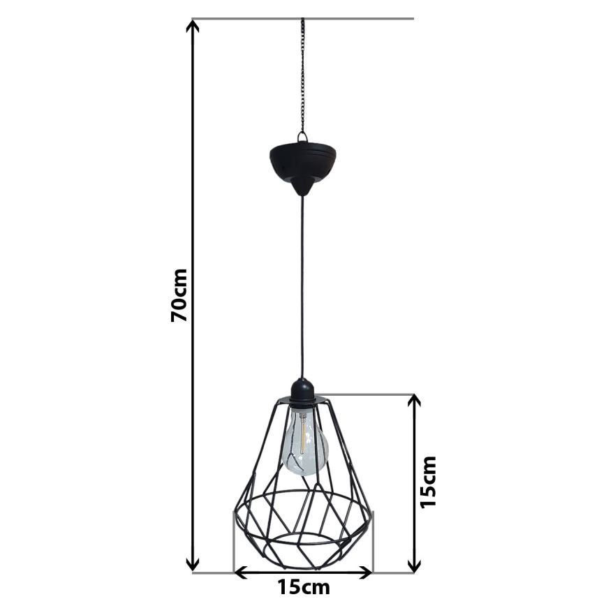 Soldrevet LED pendel KATTY 1,2V 300 mAh IP44