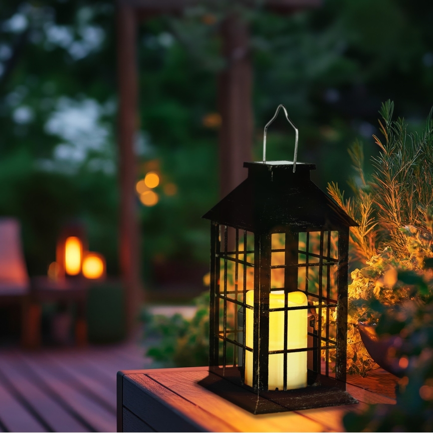Soldrevet LED pendel LED/0,02W/1,2V 1xAA 2700K IP44 patina