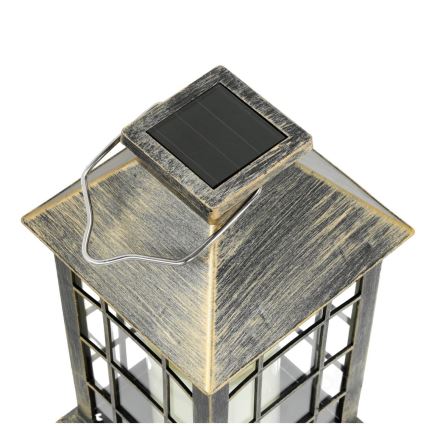 Soldrevet LED pendel LED/0,02W/1,2V 1xAA 2700K IP44 patina